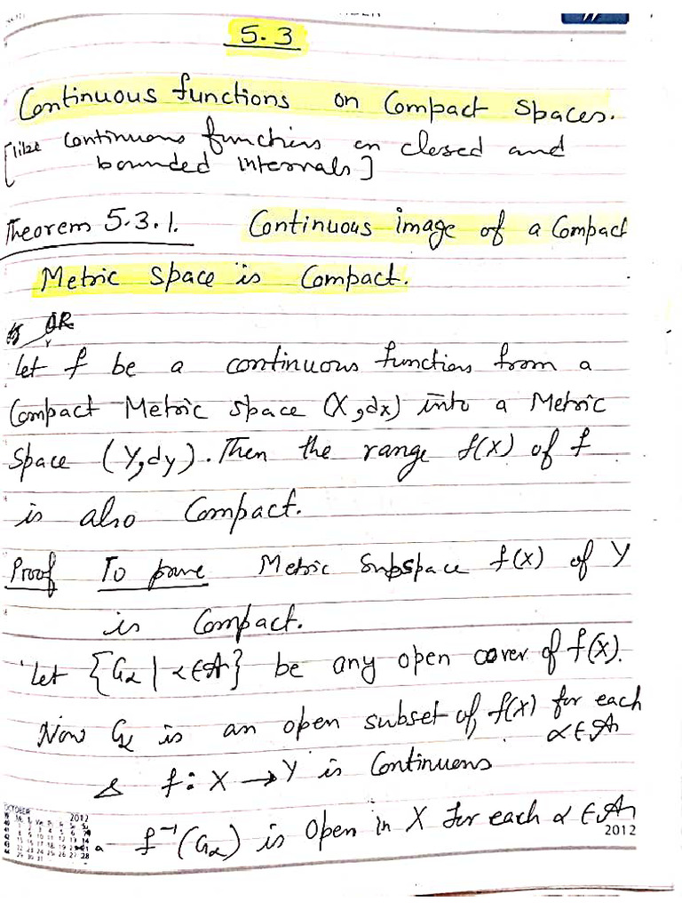 Continuous Funcs On Compact | PDF