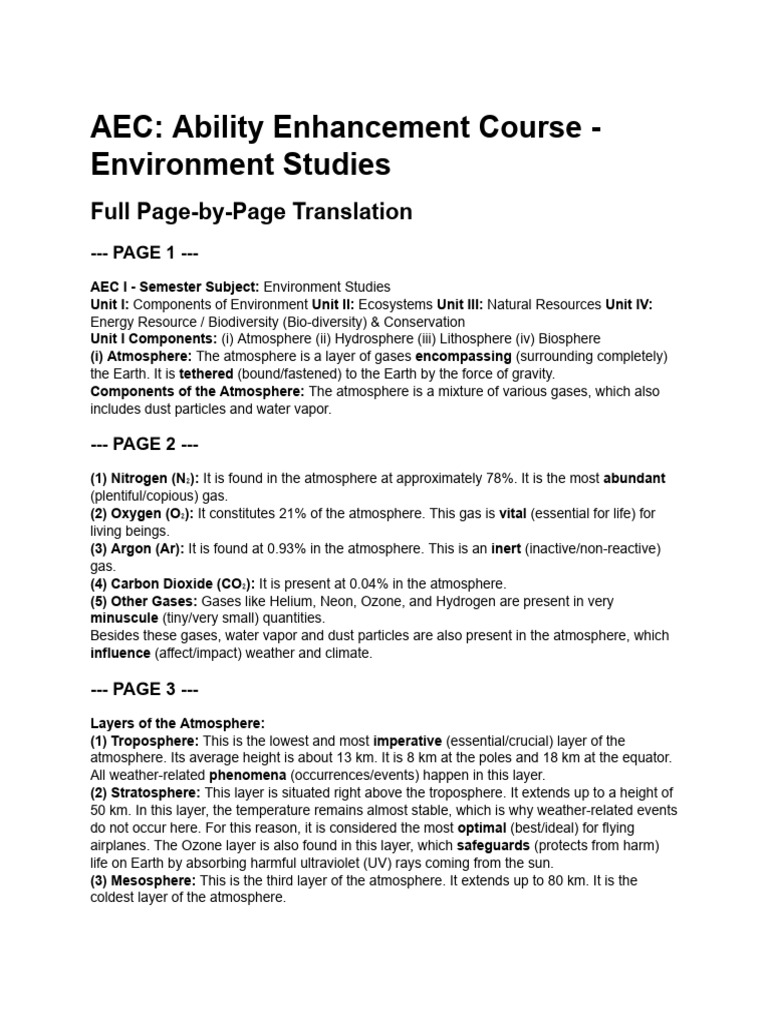 Full Translation - AEC Environment Notes (Page-By-P... | PDF ...