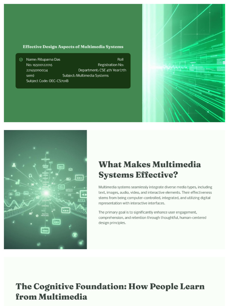1 Effective Design Aspects of Multimedia Systems | PDF