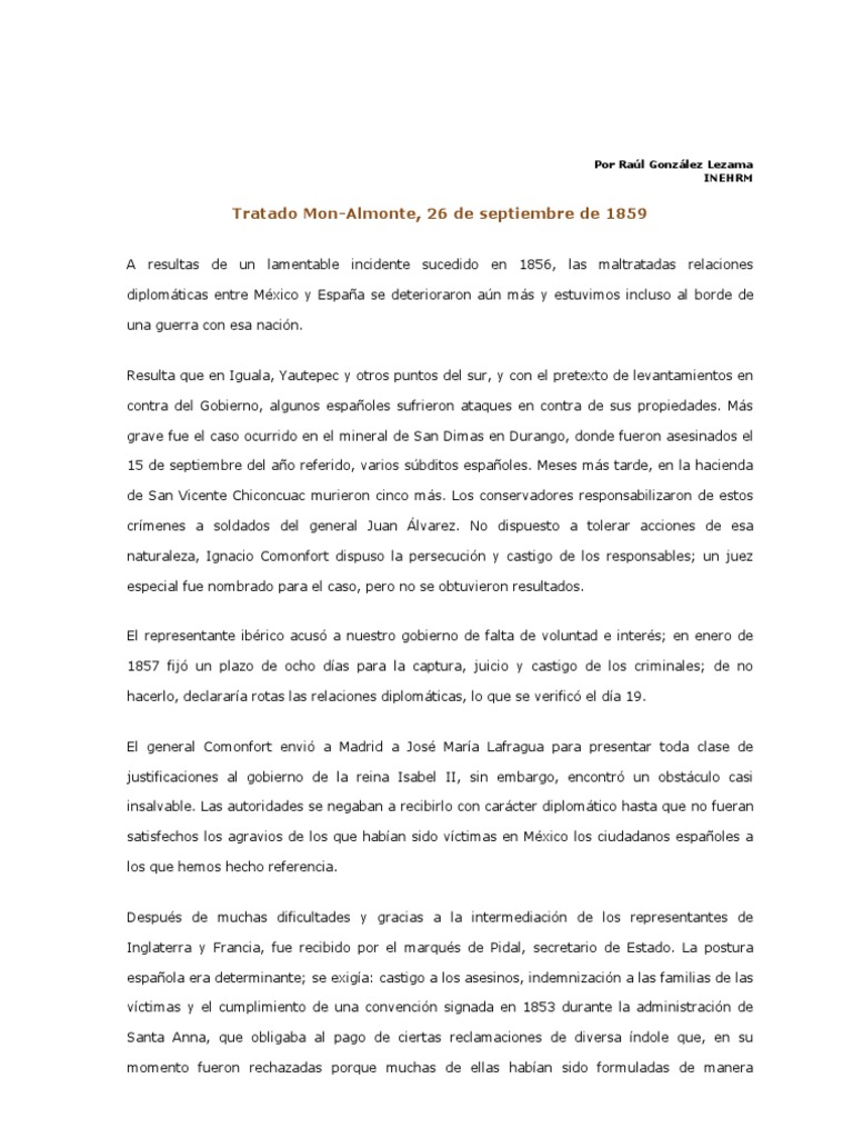 Tratado de Mon Almonte Por Raúl González Lezama PDF