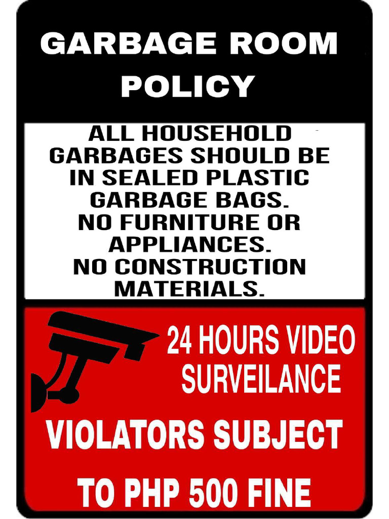 Garbage Room Policy | PDF