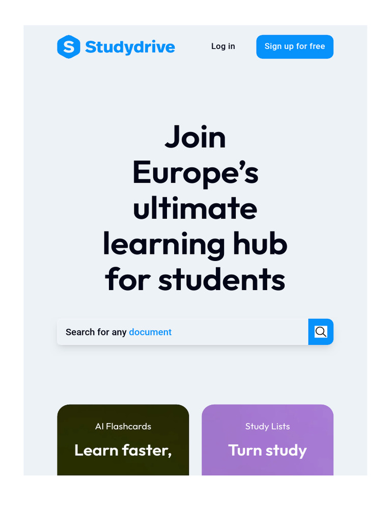 Studydrive - Free University Study Notes and Summaries | PDF