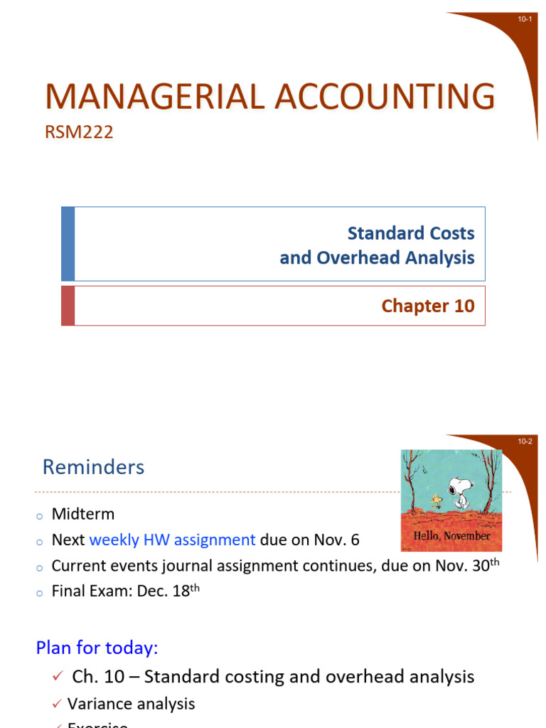 Chapter 10 - Lectures Slides (After Class) L0601 | PDF | Cost ...