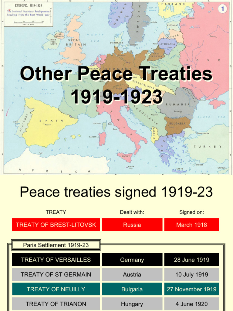Peace Treaties of 1919-1923 Overview | PDF | Treaty Of Versailles ...