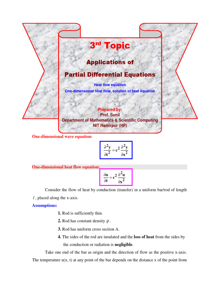 One-Dimensional Heat Flow Equation | PDF | Heat Transfer | Thermal ...