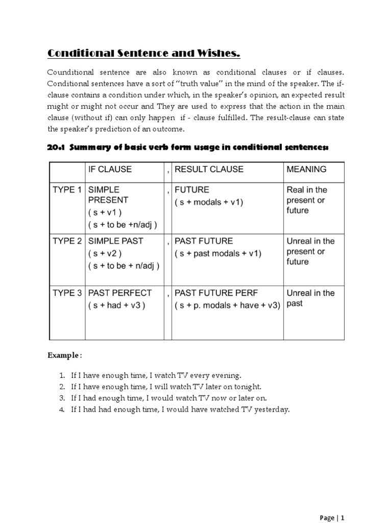 Conditional Sentences and Wishes Guide | PDF | Perfect (Grammar) | Verb