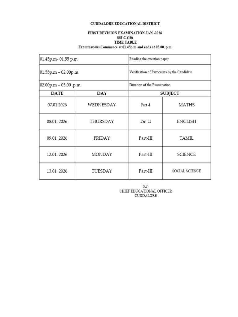 First Revision Time Table 2025-26 | PDF | Engineering | Science