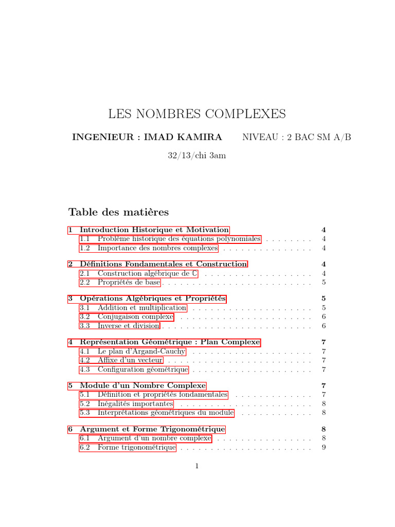 Introduction aux Nombres Complexes | PDF | Nombre complexe | Nombre