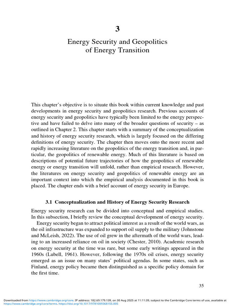 Energy Security and Geopolitics Overview | PDF | Renewable Energy ...