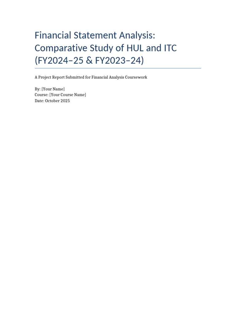 HUL vs ITC Financial Ratio Analysis | PDF | Financial Accounting ...