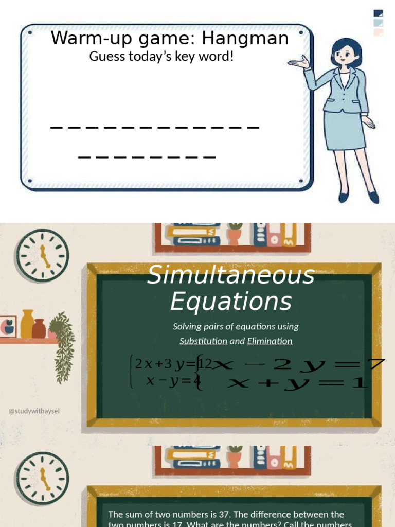 Simultaneous Equations: Methods & Practice | PDF