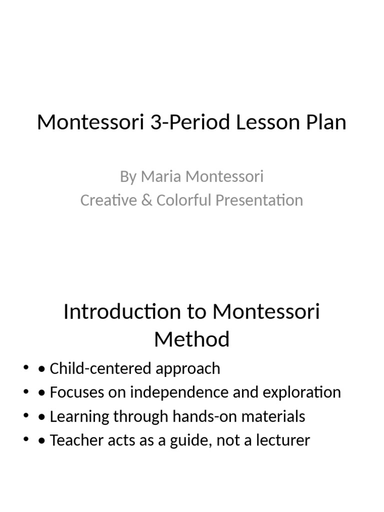 Montessori 3-Period Lesson Overview | PDF
