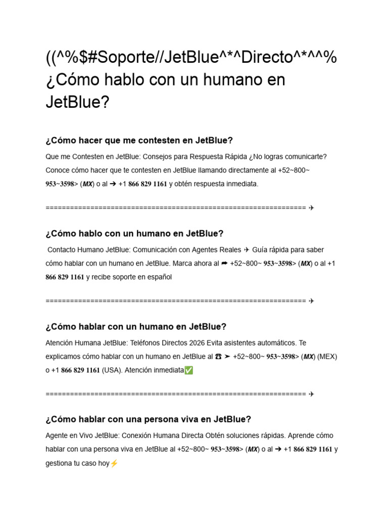 Soporte Jetblue Directo | PDF | Chat en linea