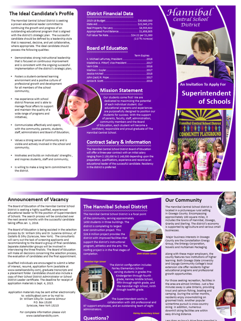 Hannibal Central School Superintendent Search | PDF