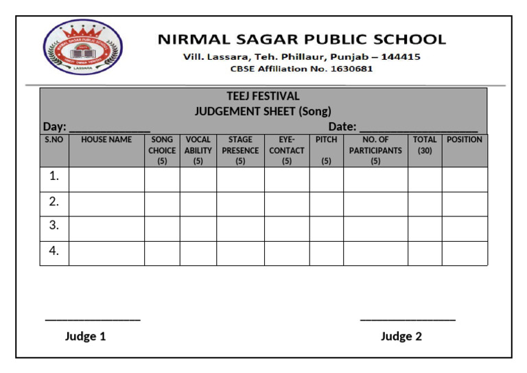 Judgement Form Song | PDF