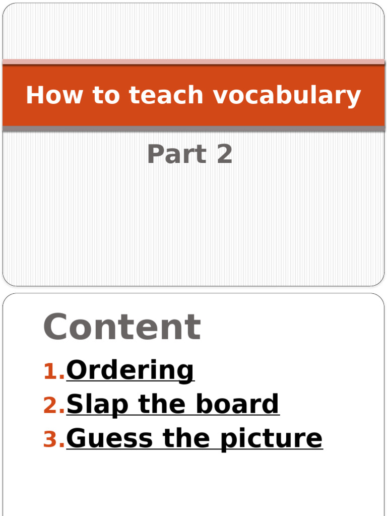 Effective Vocabulary Teaching Strategies | PDF
