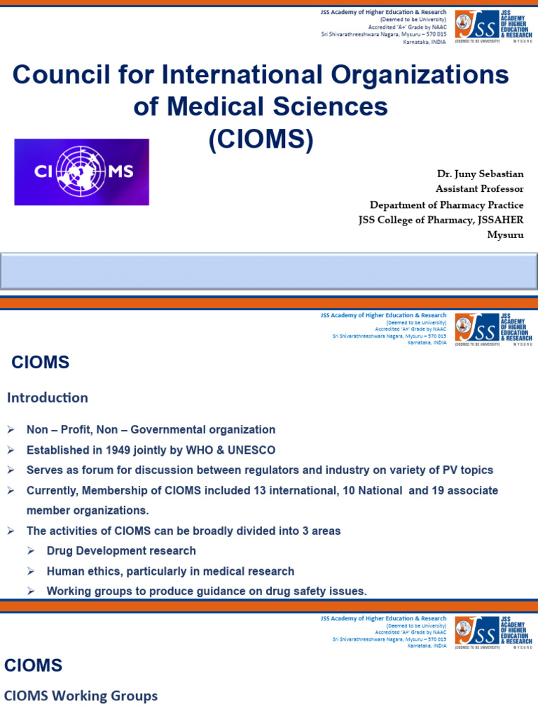 CIOMS Drug Safety Guidelines Overview | PDF | Health Care | Medicine