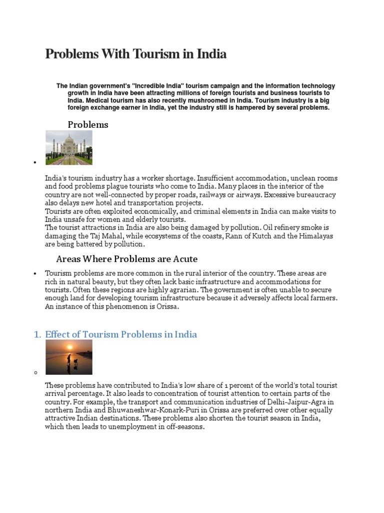 Problems With Tourism in India | PDF | Social Science