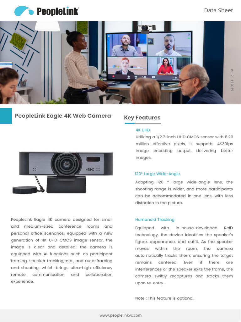 PeopleLink Eagle 4K Camera Overview | PDF | Camera | Pixel