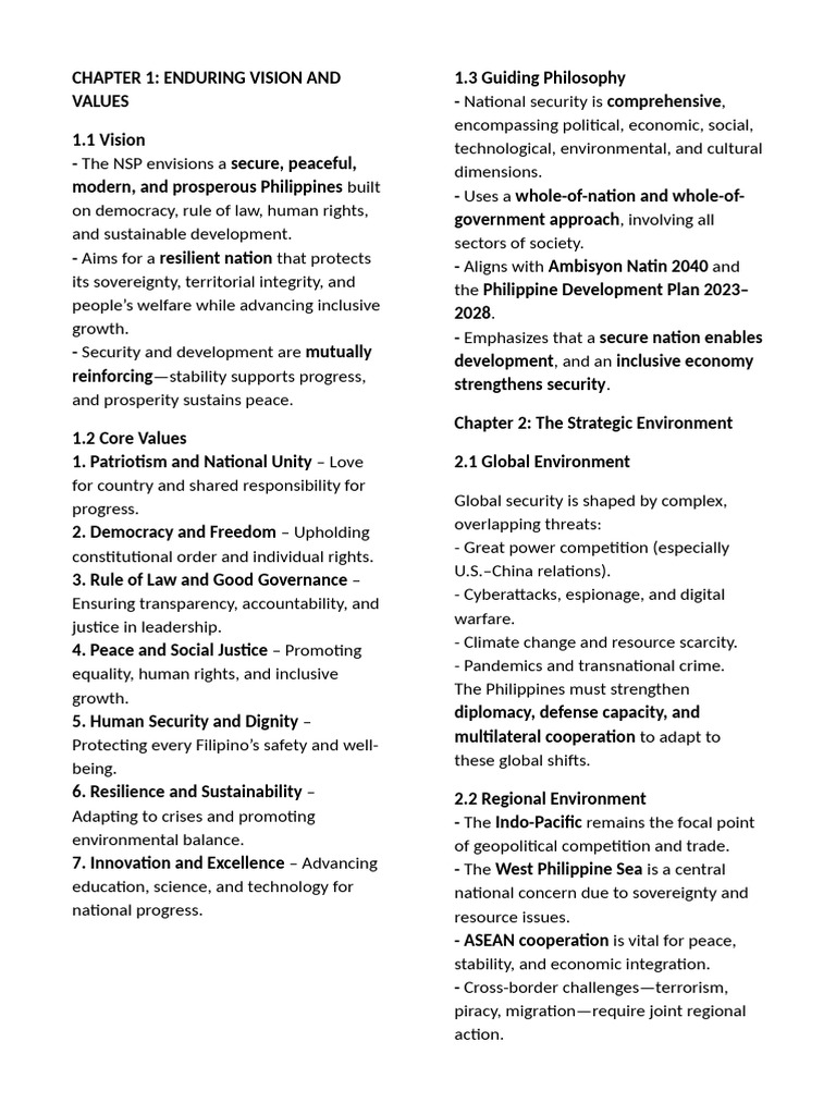 National Security Vision and Values | PDF | National Security | Securities
