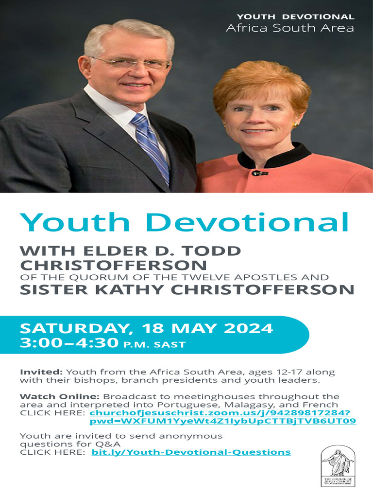 Youth Devo Link - Africa South Visit With Elder Christofferson ...