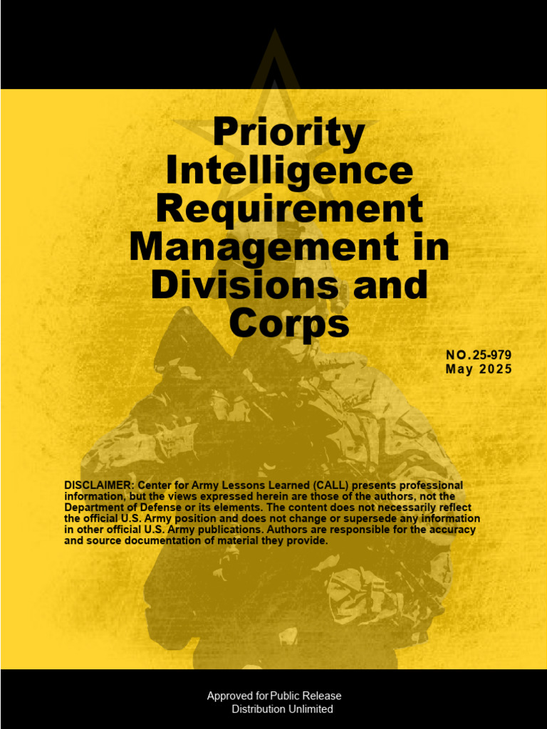 Priority Intelligence Requirement Management in Divisions and Corps ...