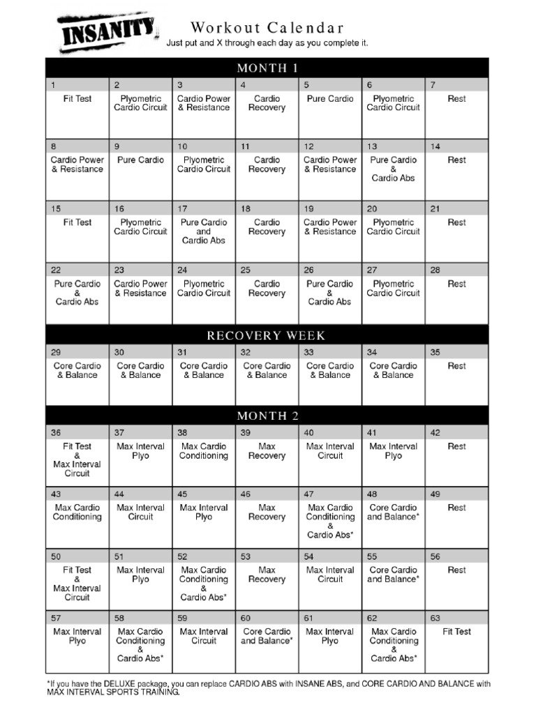 Workout Calander 2026 | PDF