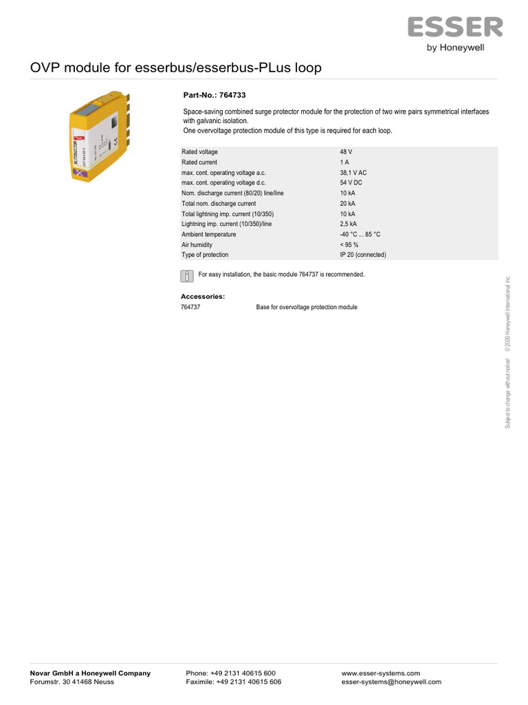 OVP Module for Esserbus Protection | PDF | Electrical Equipment ...