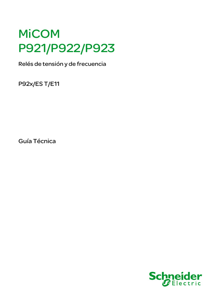 Guía Técnica de Relés MiCOM P921-P923 | PDF | Relé | Transformador