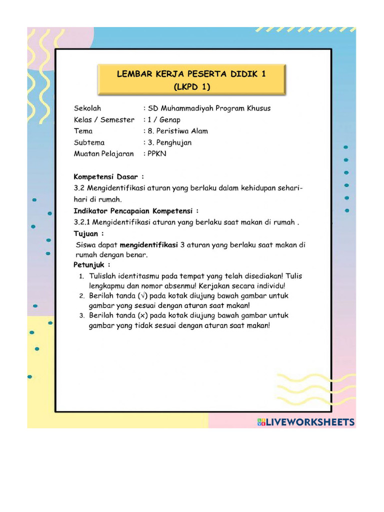 Worksheet 1979949 | PDF