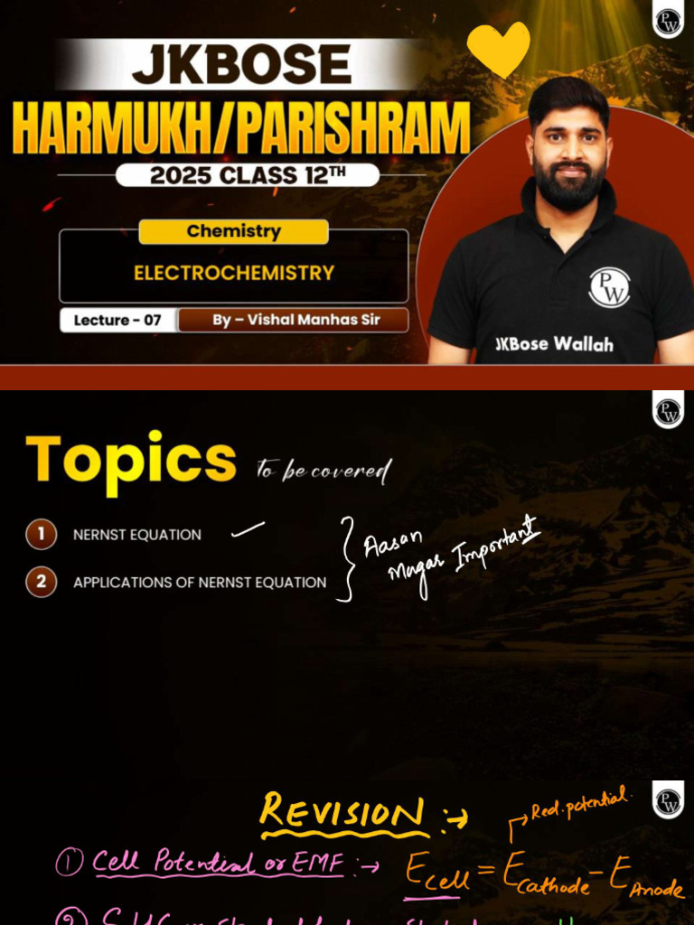 Electrochemistry 07 Class Notes | PDF