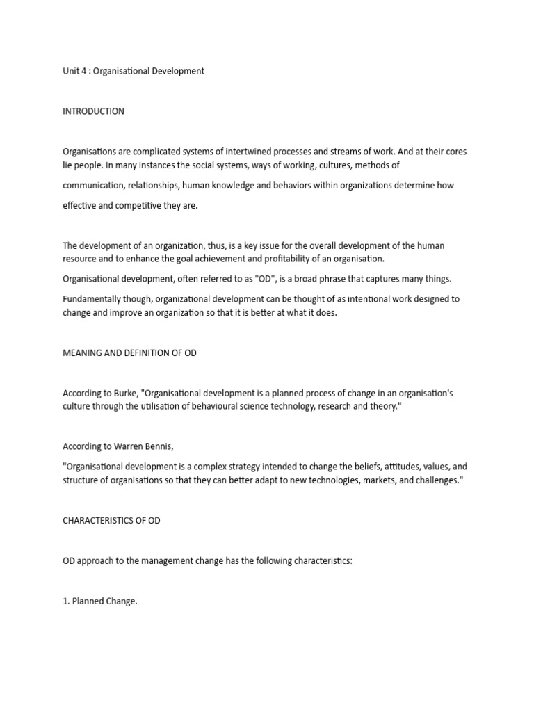 Unit 4 | PDF | Organization Development | System
