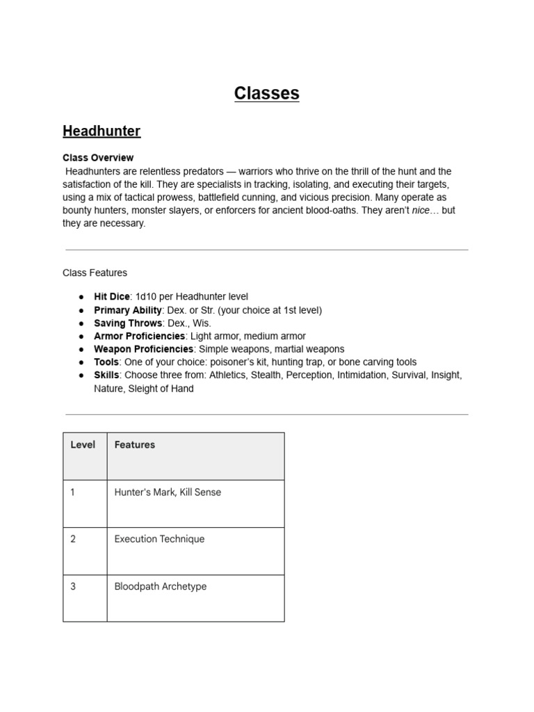 Headhunter and Ronin Class Guide | PDF