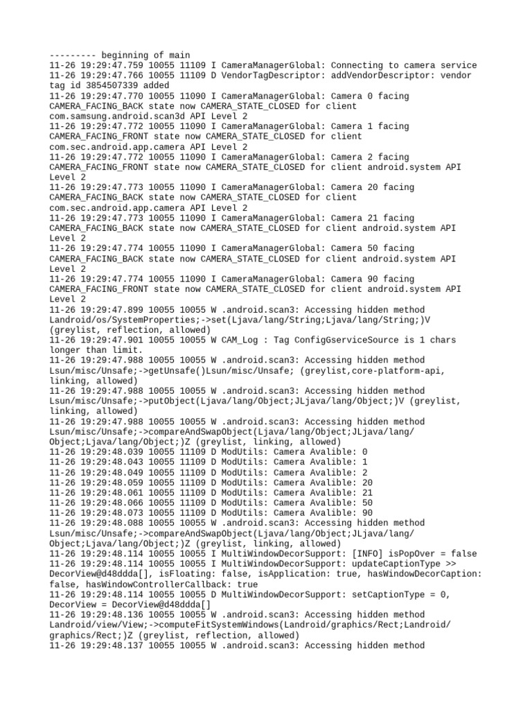 Camera State Changes and Access Logs | PDF | Pointer (Computer ...