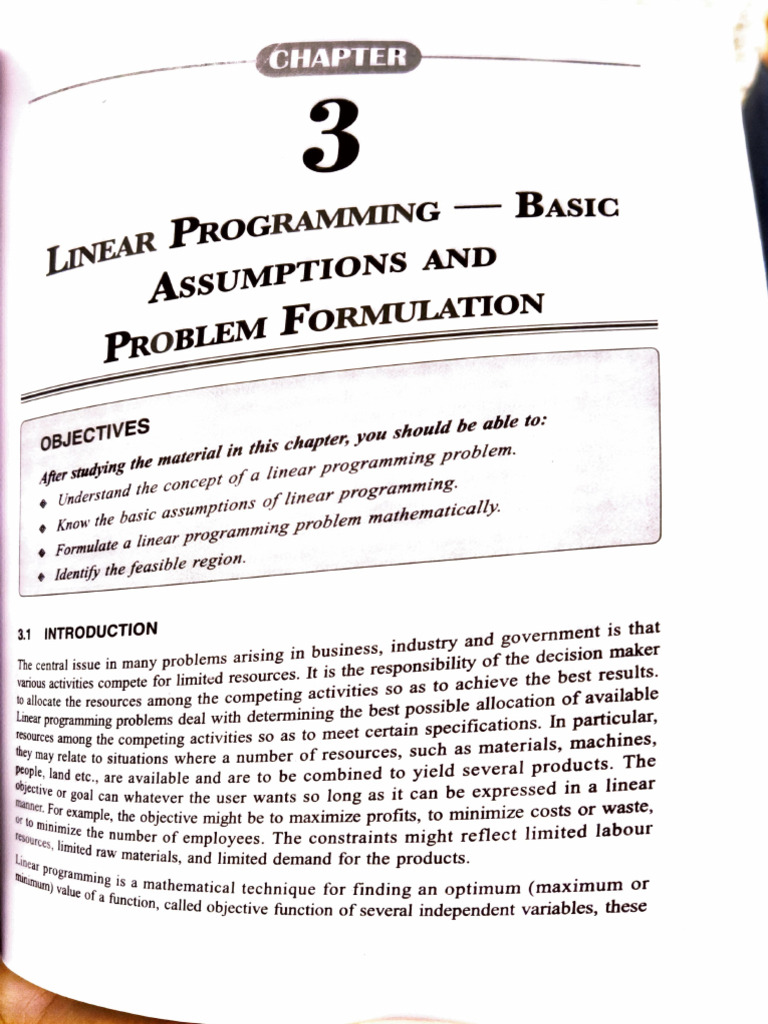 Linear Programming: Assumptions & Formulation | PDF | Mathematical ...