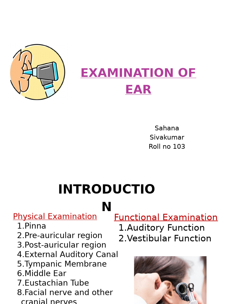 Comprehensive Ear Examination Guide | PDF | Ear | Otology