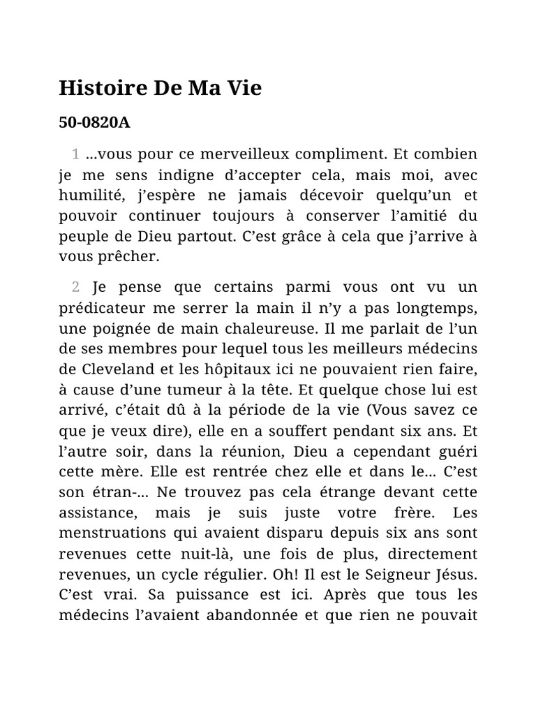 Histoire de foi et guérison divine | PDF | Dieu