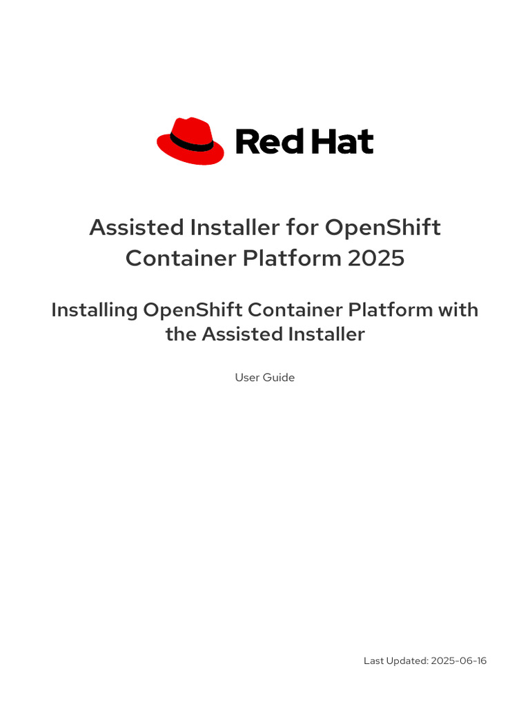 OpenShift 2025 Assisted Installer Guide | PDF | Creative Commons ...