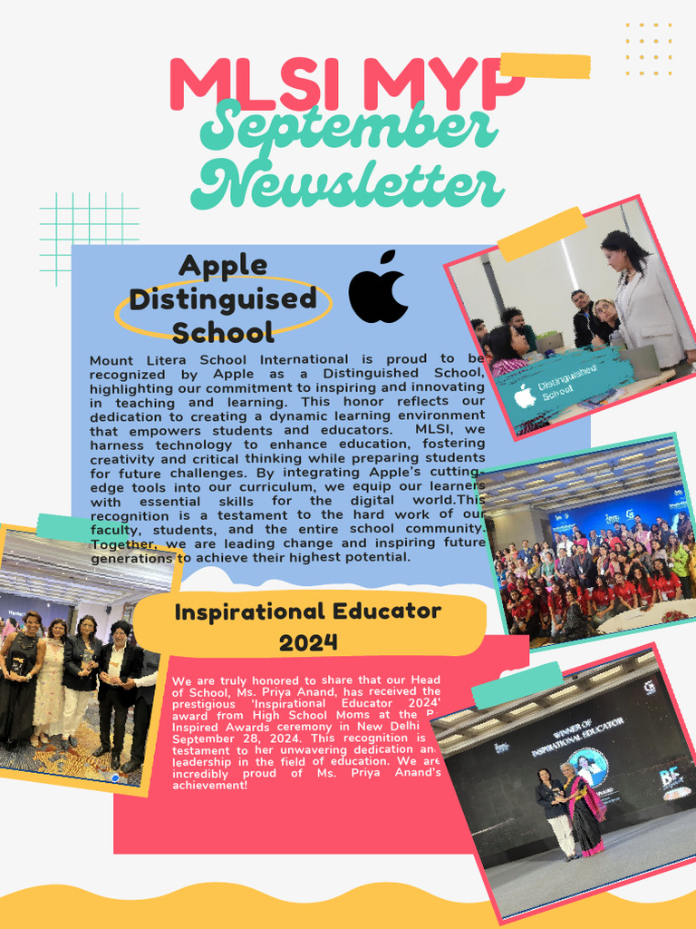 MLSI MYP September Newsletter | PDF | Educational Assessment | Learning