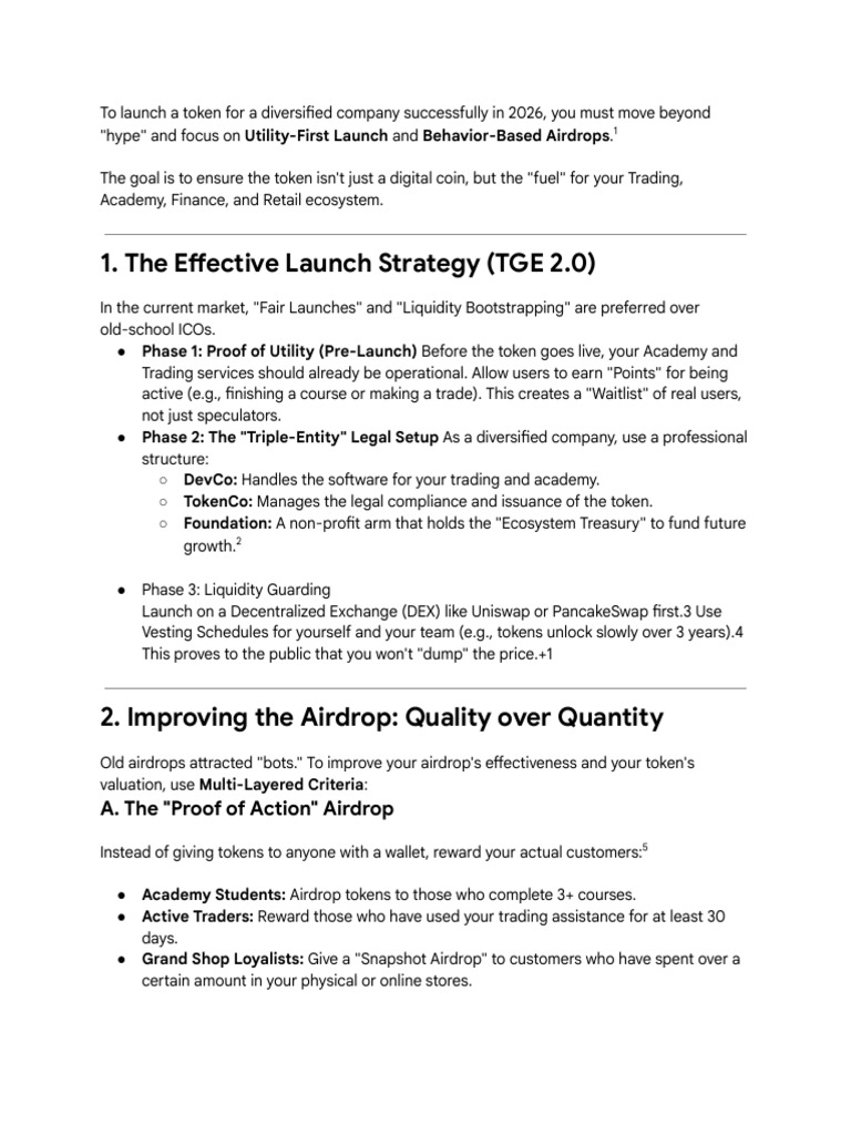 Token Launch and Airdrop Strategy | PDF | Service Industries | Market ...
