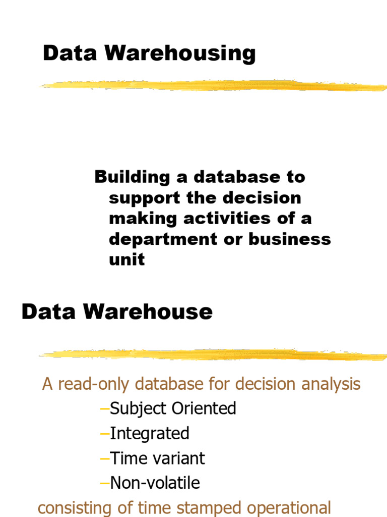 Unit 2.2 Data Ware Housing | PDF | Data Warehouse | Databases