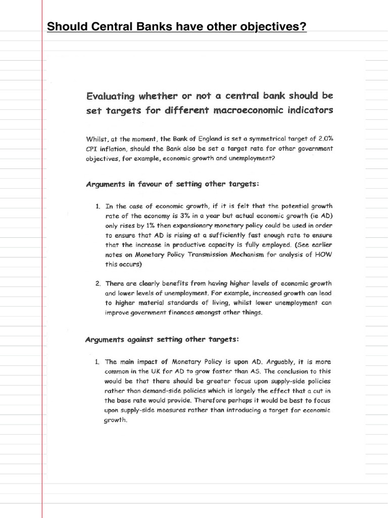 11. Should Central Banks Have Other Objectives … | PDF