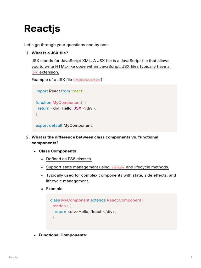 ReactJS: Key Concepts and Differences | PDF | Computer Programming ...