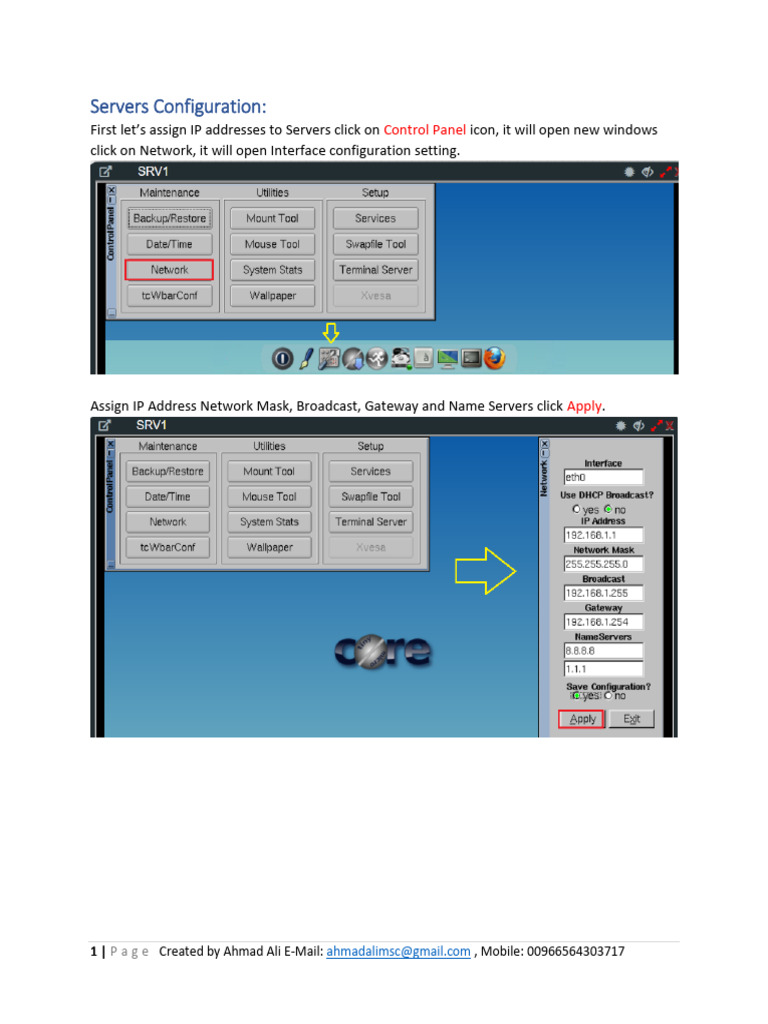Server Configuration Guide for IP Setup | PDF