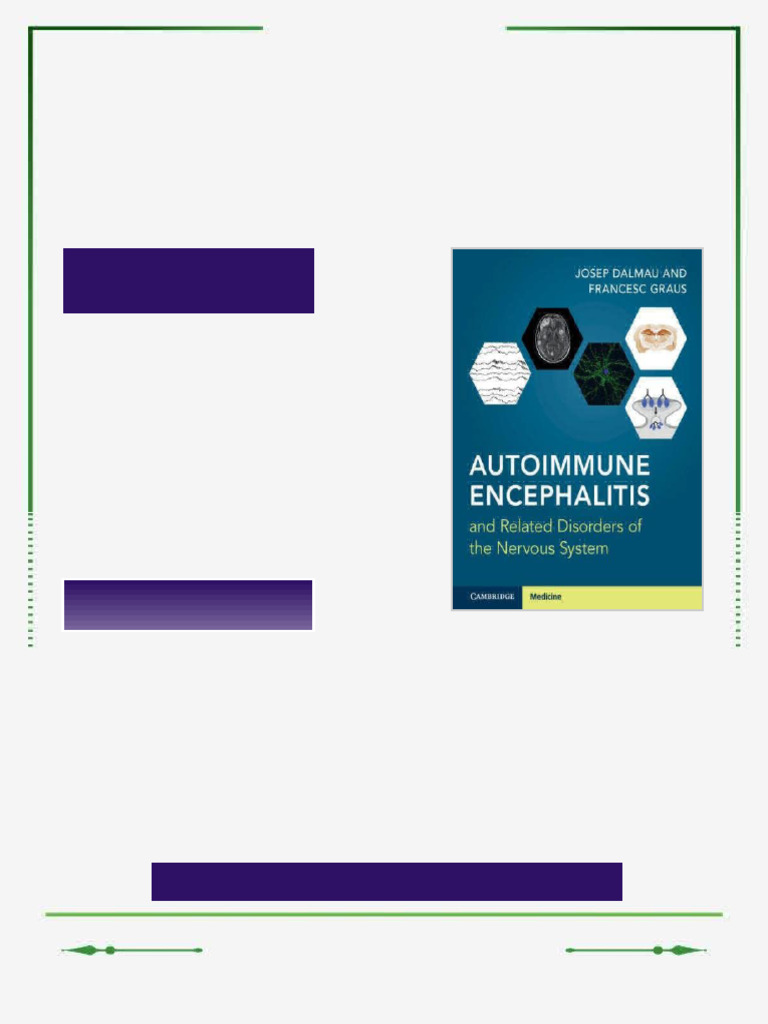 Autoimmune Encephalitis and Related Disorders of the Nervous System ...
