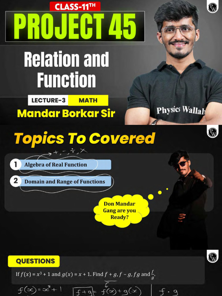 Relation and Functions 03 _ Class Notes | PDF