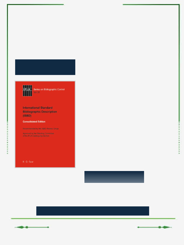 ISBD International Standard Bibliographic Description Recommended by ...