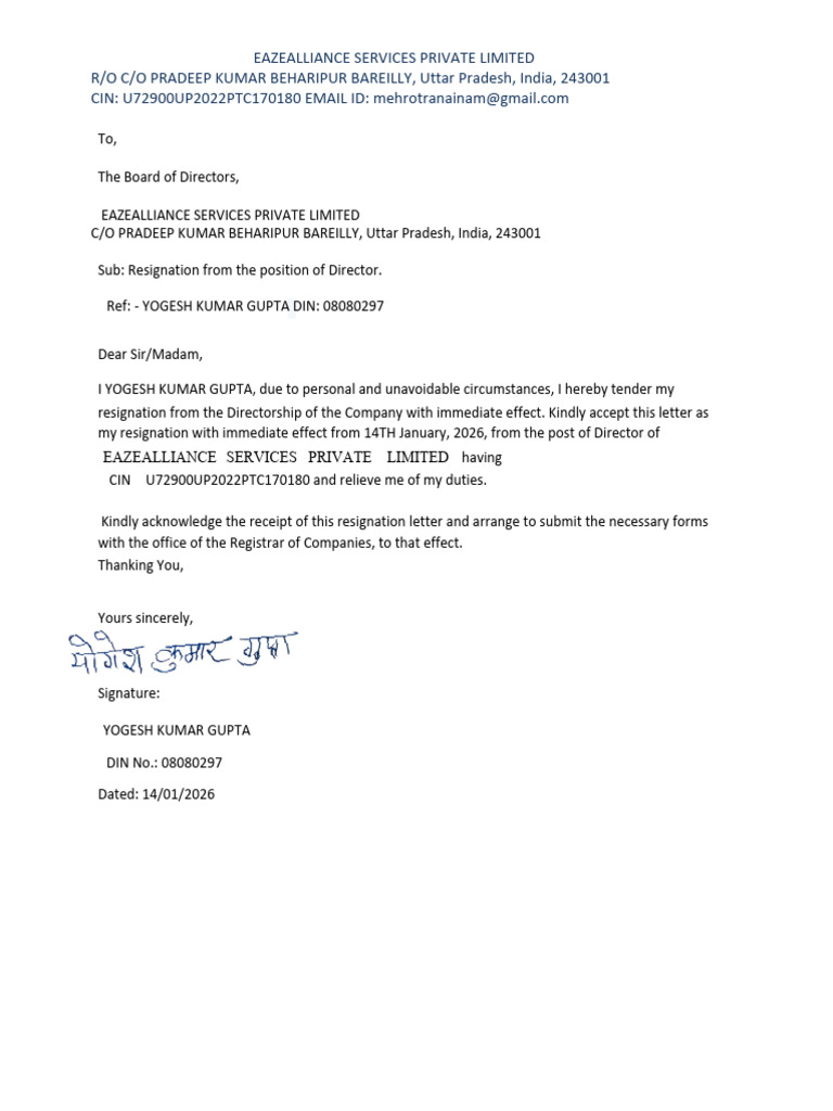 Resignation Letter PDF | PDF