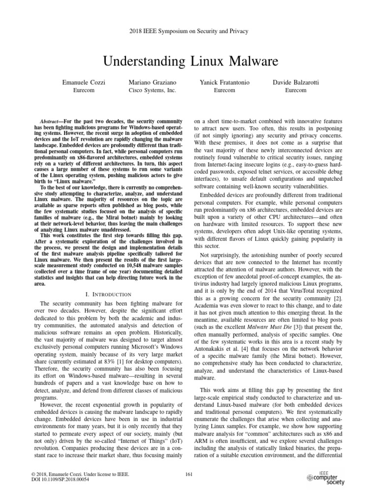 Analysis of Linux Malware Trends | PDF | Malware | Security