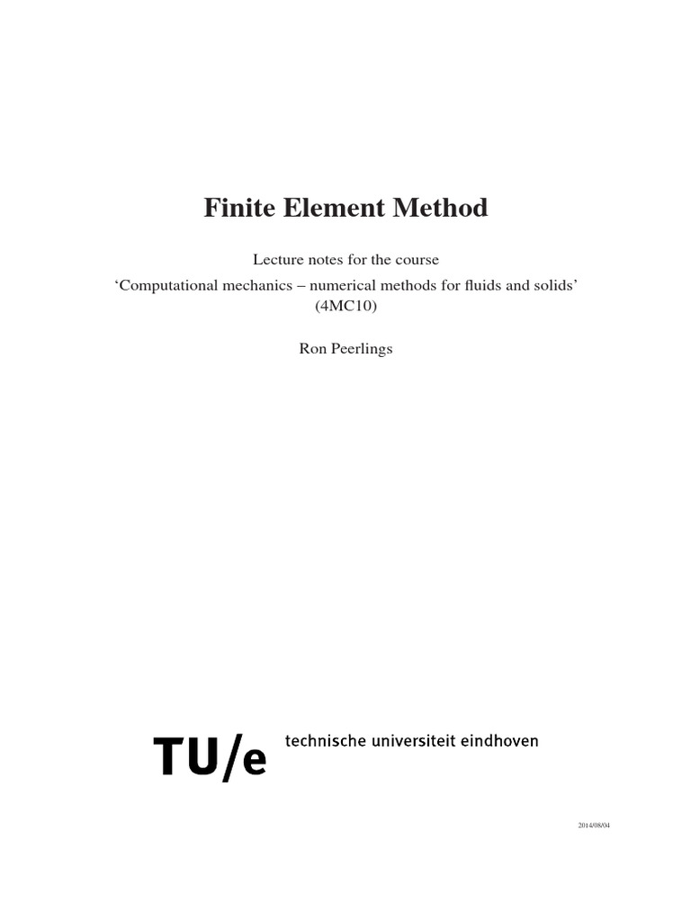 Finite Element Method Lecture Notes | PDF | Finite Element Method ...